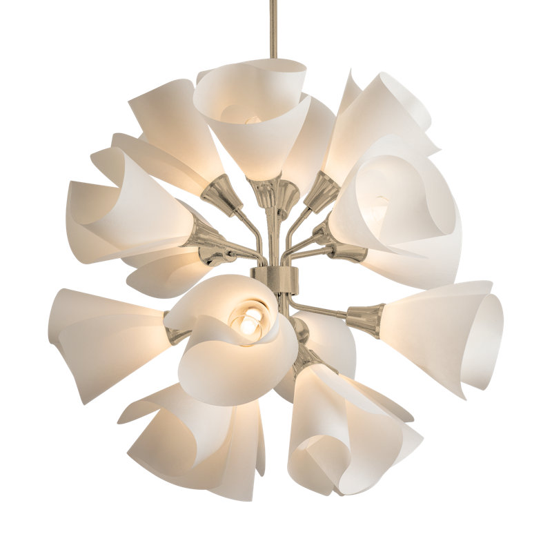 Lustre sphérique spoutnik à 16 lumières Mobius, Doré clair