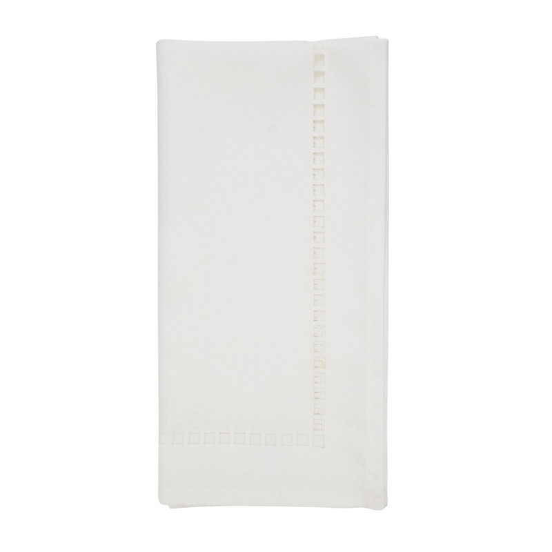 Laser-Cut Hemstitch Napkin (Set of 4), White