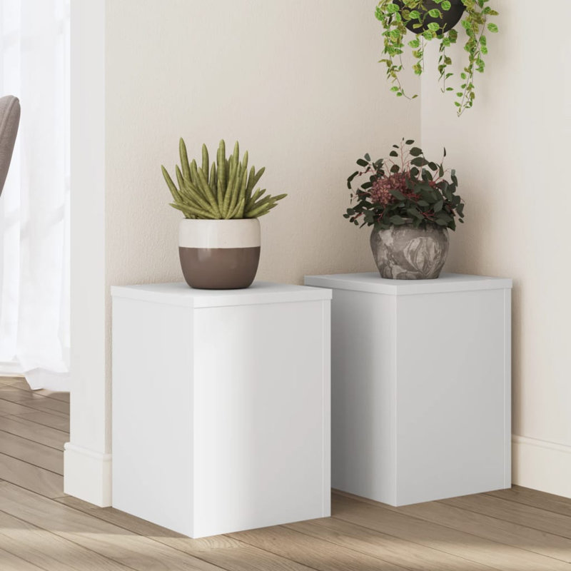 Plant Stand - Set of 2, White, 35cm H x 25cm W x 25cm D