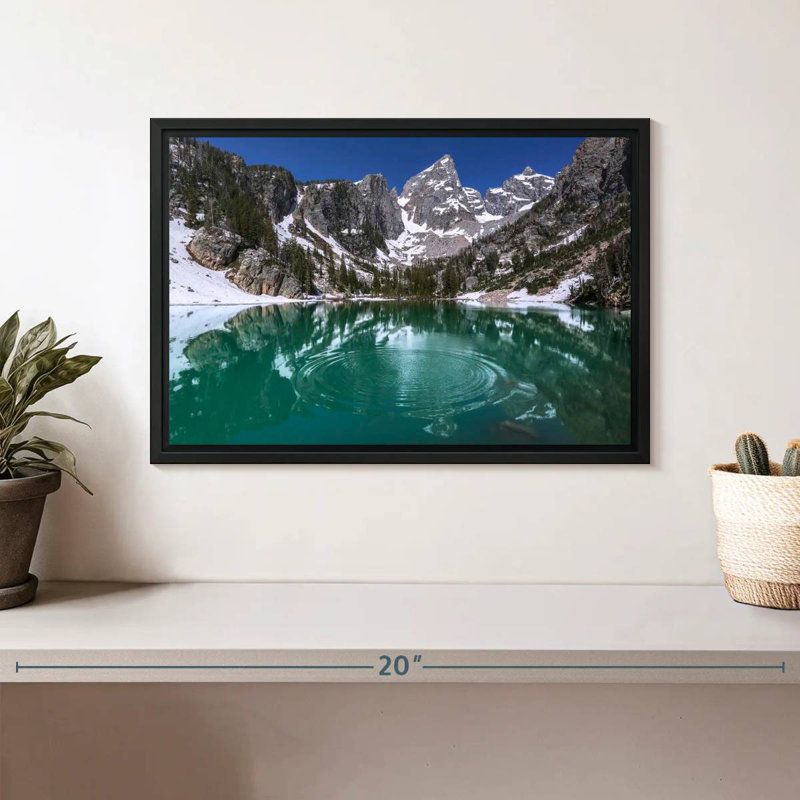 Delta Lake Grand Teton, Cadre flottant noir, 13 po x 9 po