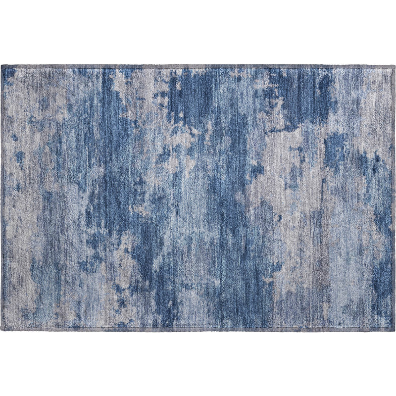 Premium Machine Washable Mayfield AMF2075 Abstract Rug, 1'8" x 2'6", Navy
