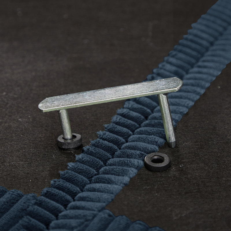 Causeuse modulaire en velours côtelé et accoudoirs convertibles, Blue Corduroy