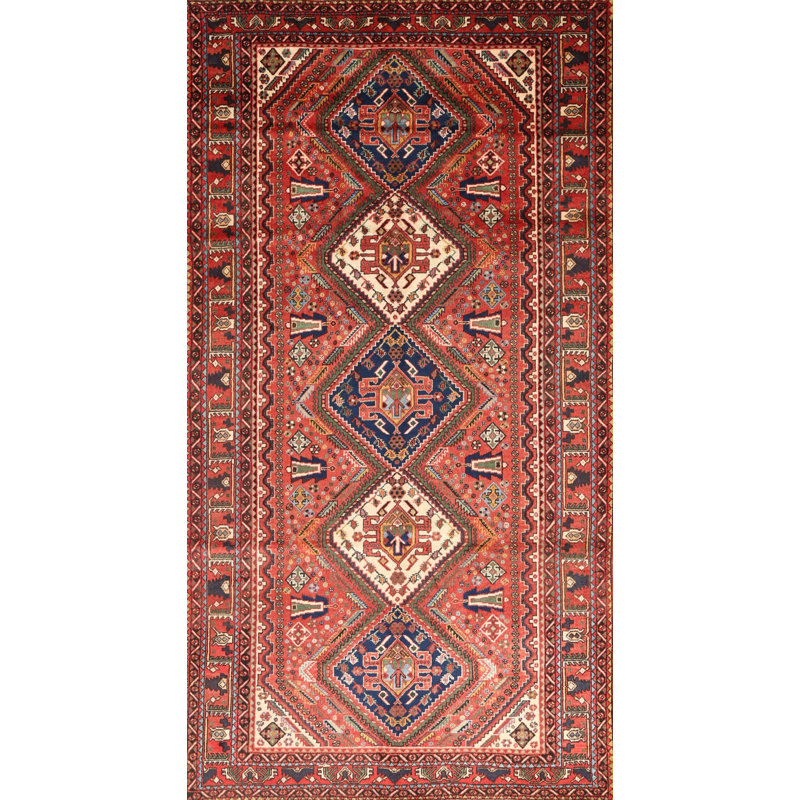 Tapis traditionnel rouge / beige Bonefield, Rectangle 8 pi x 12 pi