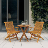 Wiltrudis 2 - Person Teak Wood Patio Dining Set