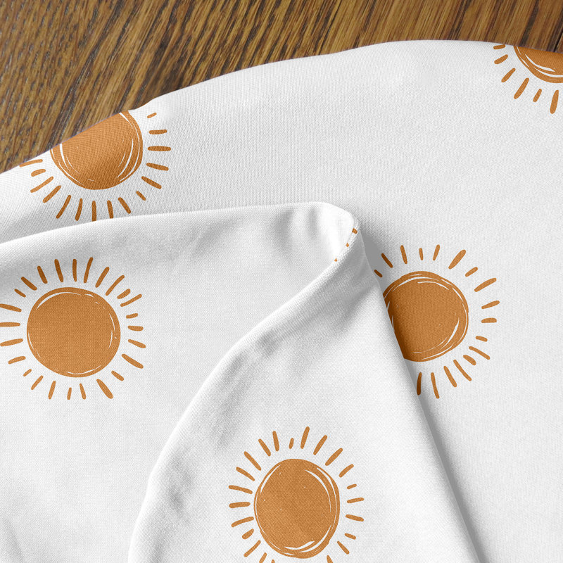 Nursing Breastfeeding Pillow Cover, Orange White, Sun Print;Stripes