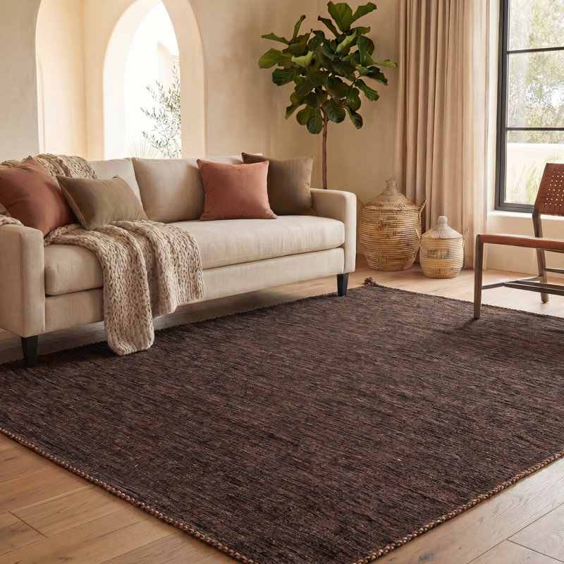 Tapis en coton tissé à la main Amaral, Carré 5 pi