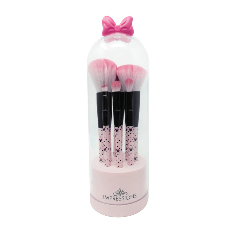 Minnie Mouse Perfectly Pink Bell Jar Gift Set with Black Aluminum Ferrule, Sturdy Base with Cloche