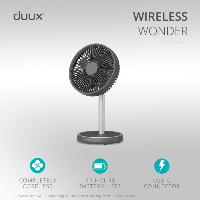 Rize Cordless Fan, Charcoal