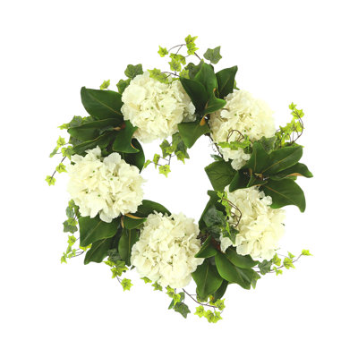 27" Hydrangea And Ivy Wreath