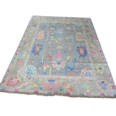 Tapis oriental moderne gris noué à la main 11 pi 9 po x 14 pi 10 po D6A836B4710E4BF3913E8FF4921F2588