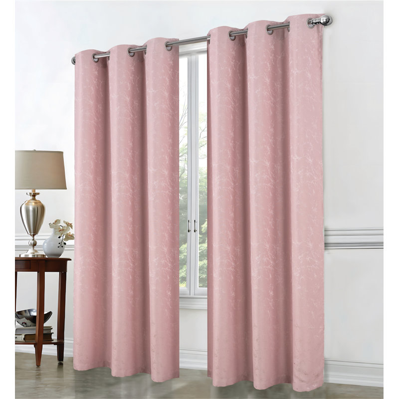 Cosmo Shimmer Window Curtain Set, Blush