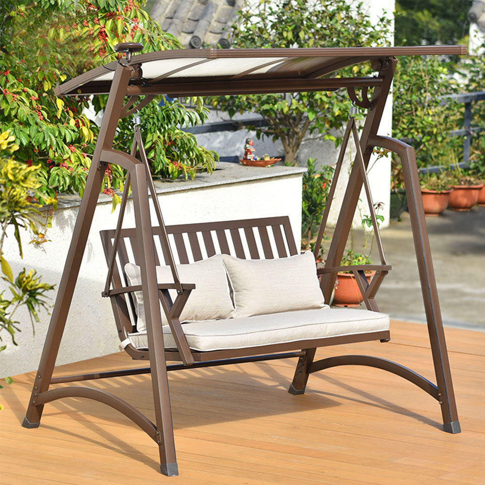 Outdoor Swing With Canopy ToolCat 2-Person With Stand, Pivot