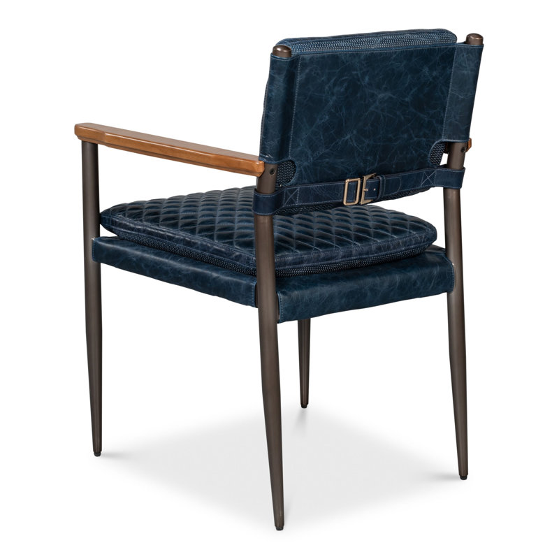 The Harley Leather Arm Chair, Chateau Blue