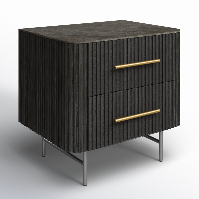 Fletcher 2 - Drawer Nightstand, Black