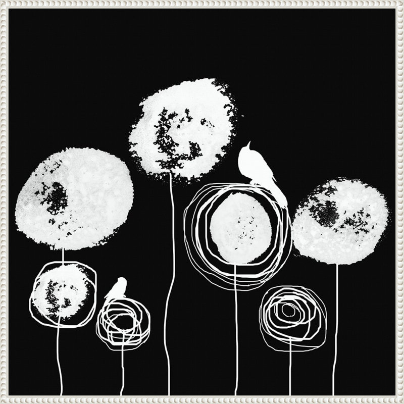 «Black Flowers II», reproduction d'art sur toile encadrée, H 30 po x l 30 po