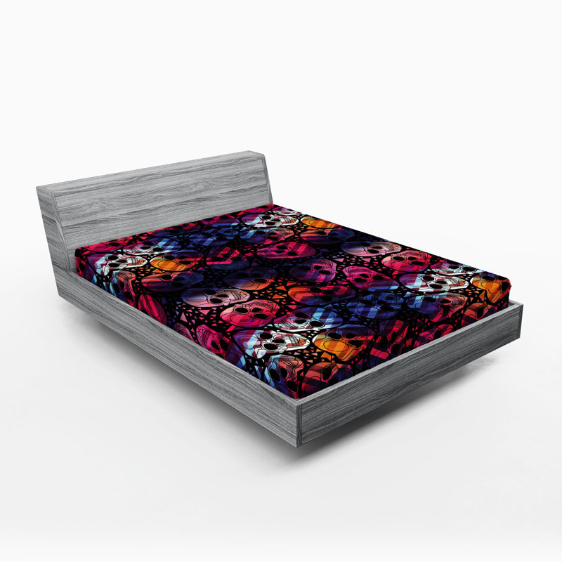 Multicolore drap-housse Ambesonne Halloween, Ensemble de draps pour taille de lit double