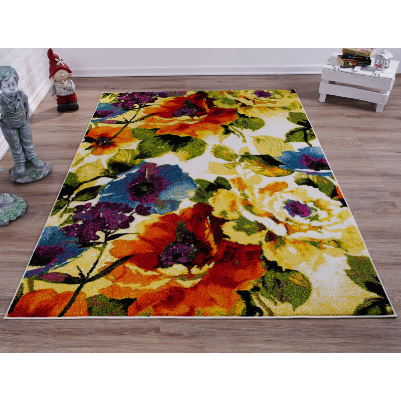 Osterman Floral Indoor Rug, Rectangle 3'11" x 5'7"