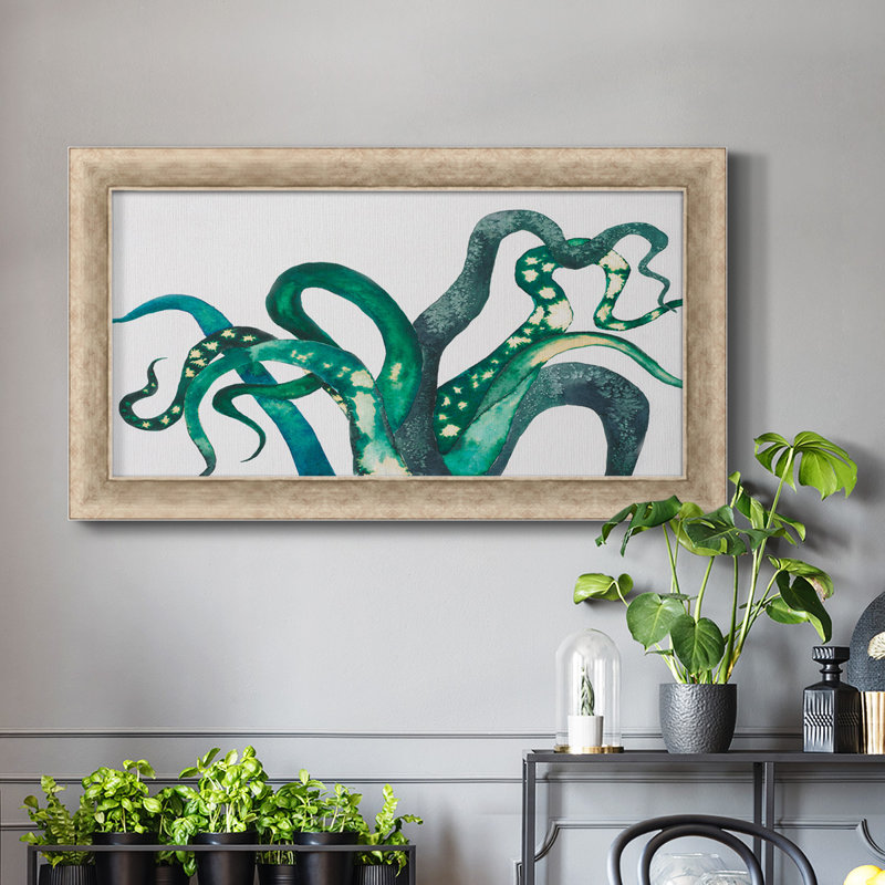 Octo Legs - Reproduction de photo sur toile, H 29 po x l 53 po x P 1,25 po, Encadrement argenté