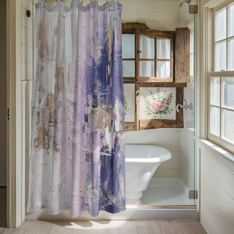 Gilded Lilac Luminescence - Premium Shower Curtain, 74"H x 71"W