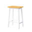 25.6" Tall Solid Wood Counter Stools, White, Look, Footrest, Of 2 For Regular Use 2 Bar White With Footrests, Rustic Dining Room Chairs-228945914