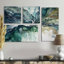 Vert et bleu marbré Dreamscape II - art mural moderne 4 pièces