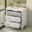 Ensemble de meuble-lavabo avec lavabo en céramique, meuble-lavabo simple autoportant avec 3 tiroirs et armoire de rangement en bois massif-1712318584