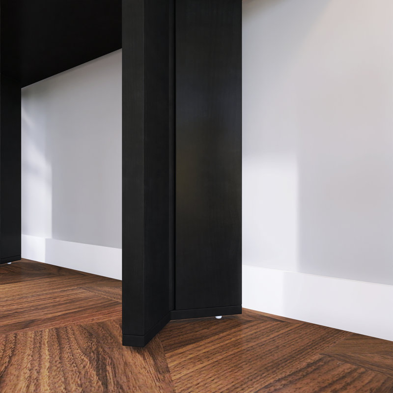 Élégante console avec placage de pin, Noir