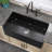 Apron Front Fireclay Farmhouse Kitchen Sink Single Bowl Farm Sink in Black with Accessory Kits-93023617