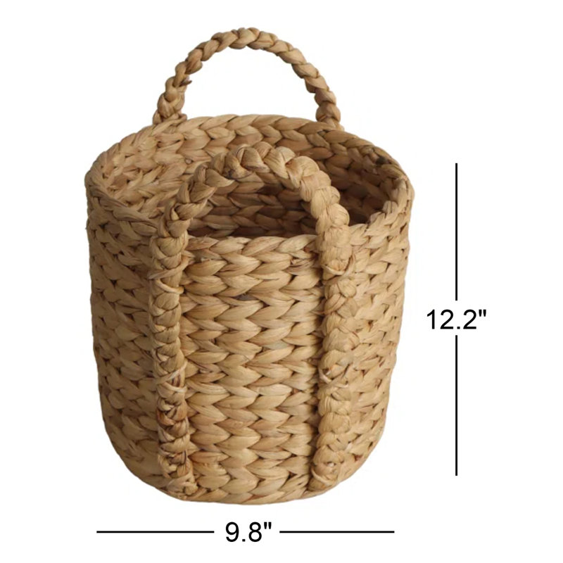 Panier rond en jacinthe d'eau - petit, H 12,2 po x l 9,8 po x P 9,8 po