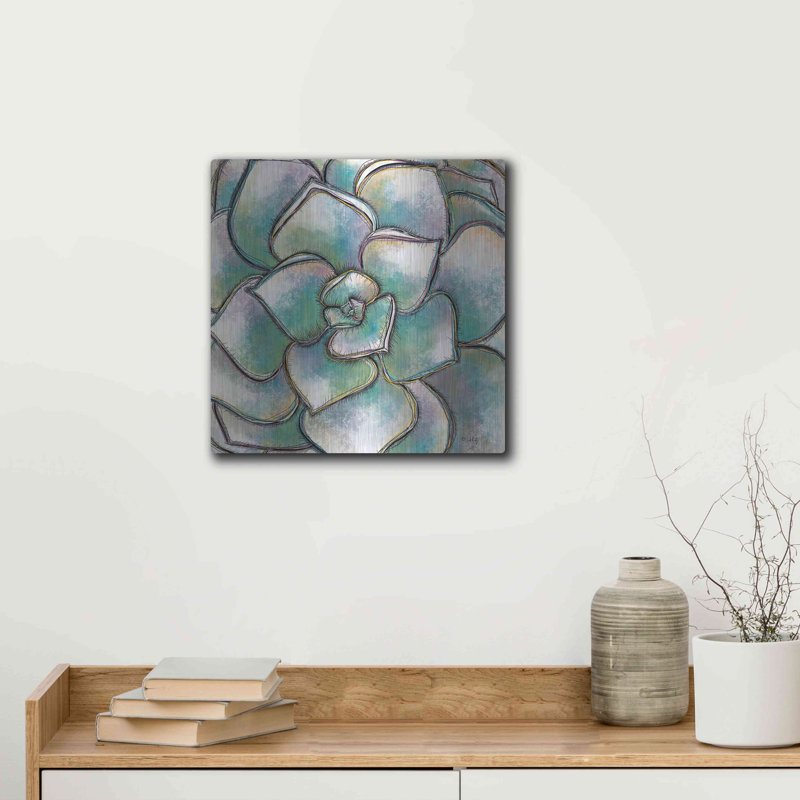 «Playful Succulent» par Heidi Kuntz, art mural en métal, H 12 po x l 12 po