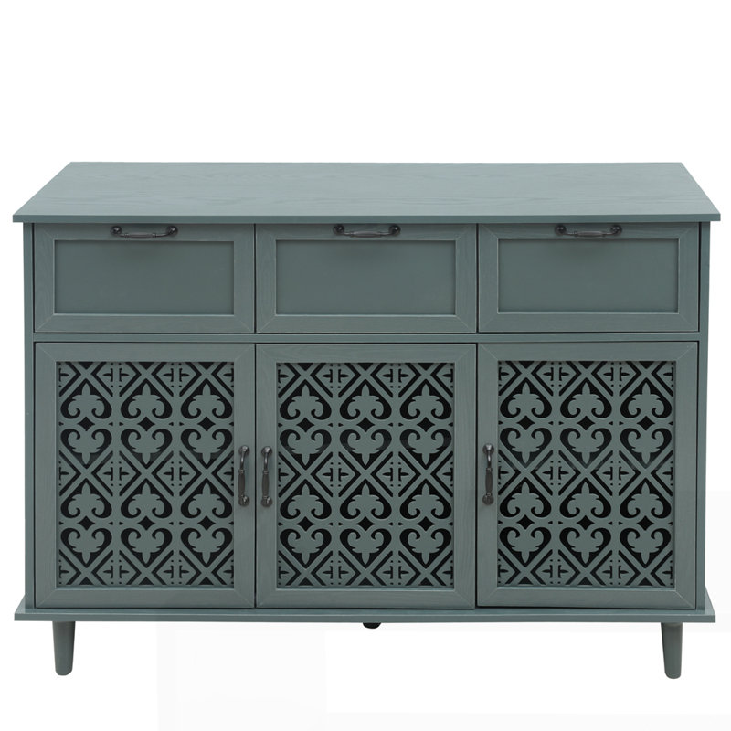 Armoire 2 portes et 3 tiroirs, Vert foncé