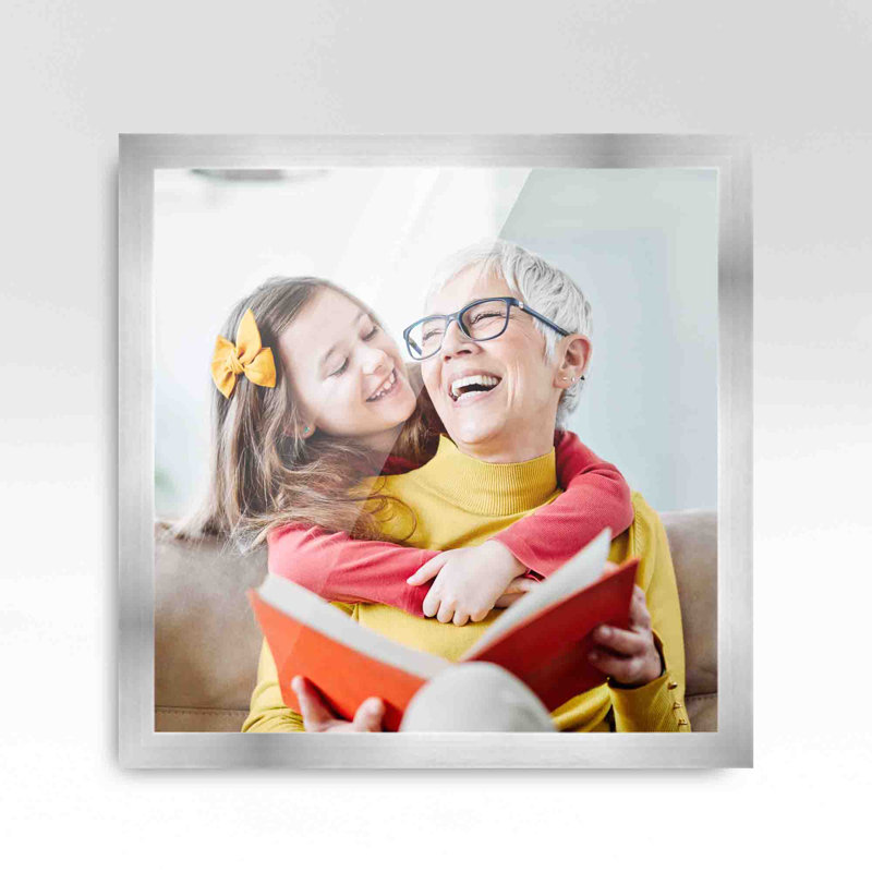 Cadre pour photo simple en bois mat, 11 po x 11 po, Argent