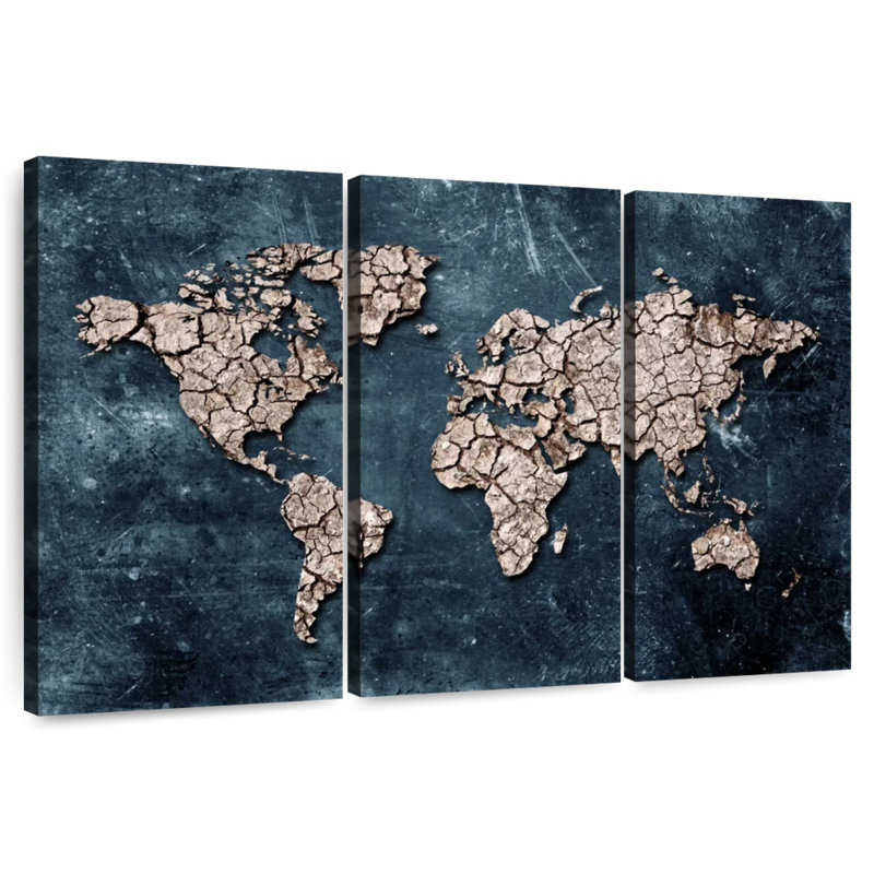 Aliaz Ground World Map, 24" H x 38" W