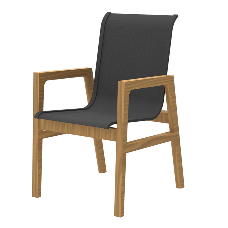 Seashore N-Dura Arm Chair, Medium Wood/Gray