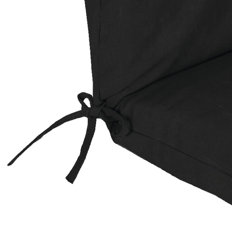 22" x 44" Outdoor Chair Cushion with Ties, Black