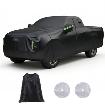 Car Cover 100% Waterproof All Weather,  Uv Protection Outdoor Full Exterior Cover, Rain Sun Snow Protector With Door Zipper, 242x81x77 Inch, Black