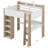 Wood Loft Bed With Built-In Storage Shelves, Clothes Rails And Desk-1540950303