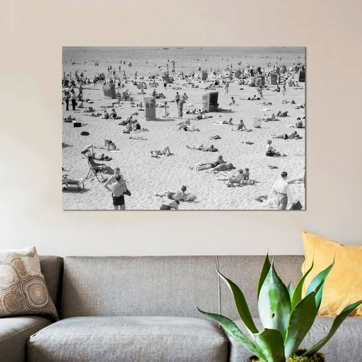 « pendant années 1930 lake shore beach berlin allemagne », reproduction de photo sur toile tendue, Toile tendue