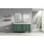 Ensemble de meuble-lavabo 60 po avec lavabo double, lavabo en céramique, portes à fermeture en douceur avec tablette, tiroir de rangement-126271314