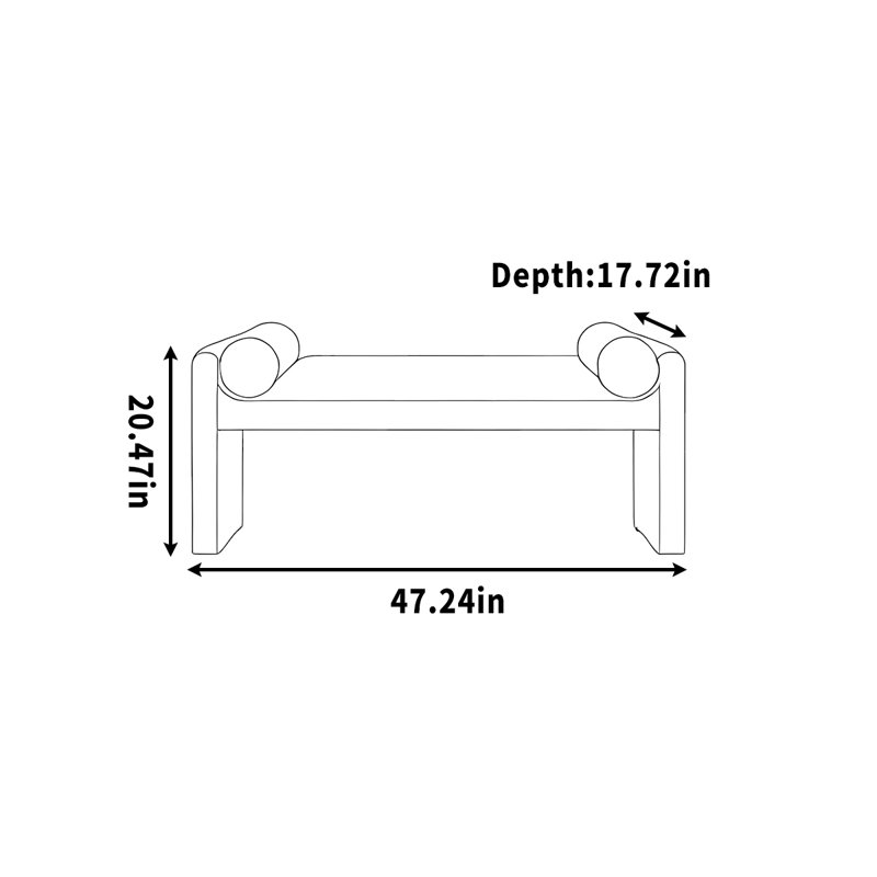 Dao, H 20,47 po x l 47,24 po x P 17,72 po