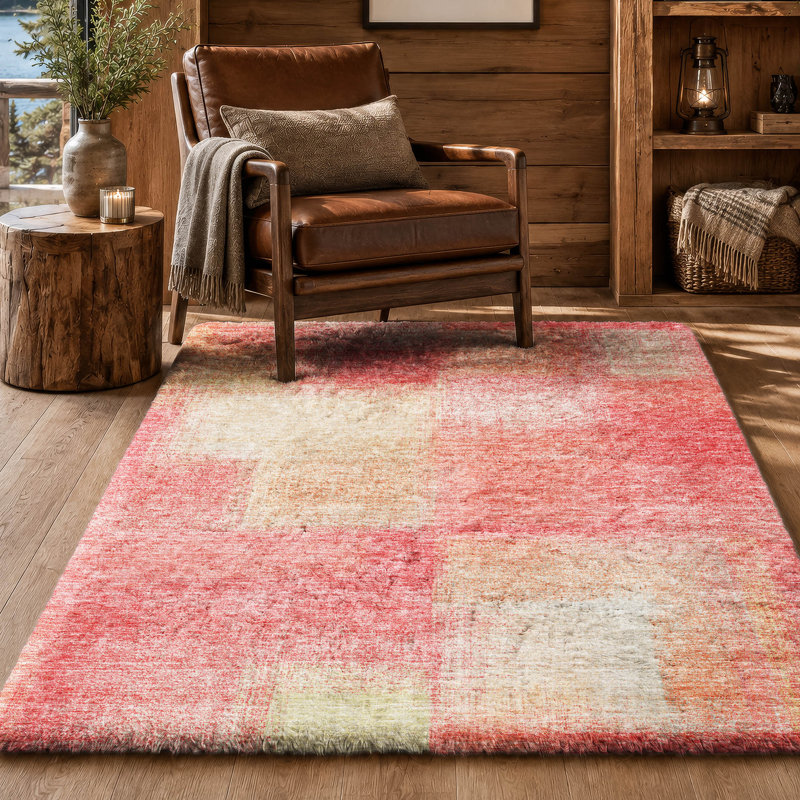 Tapis carré Dream Shag ADS742, lavable à la machine, de qualité supérieure, Blush, 10 pi x 14 pi