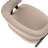 25"W Extra Wide Armchair With Wood Legs, Faux Leather Upholstered Accent Chair With Wingback, Mid-Century Modern Barrel Chair With Curved Arms, Thick Cushion For Living Room Bedroom Cafe, Khaki-1981367660