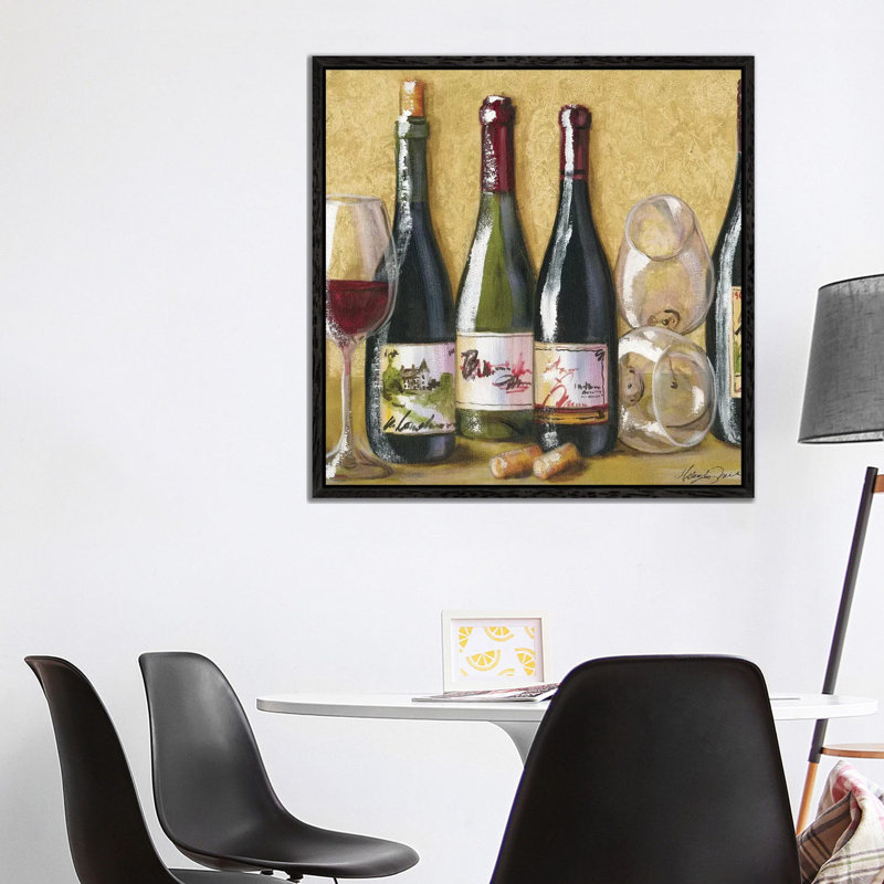 2013 Wine Tray 1 Piece Wall Art on Canvas, 93.98 cm H x 93.98 cm W, Black Framed