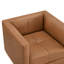 Fauteuil d'appoint moderne et pivotant en cuir véritable avec base en bois massif-127449719
