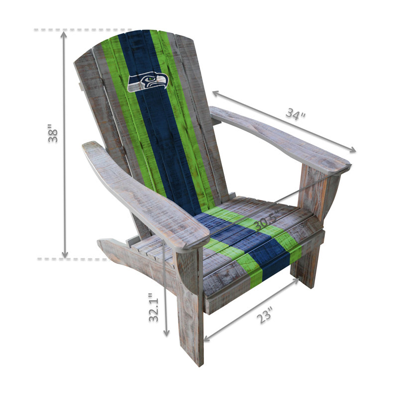 Wood Outdoor Adirondack Chair, Seattle Seahawks