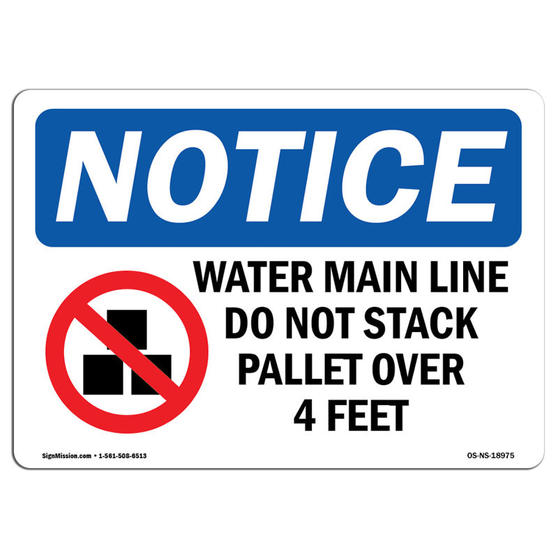 Signe de la conduite d'eau non empilable