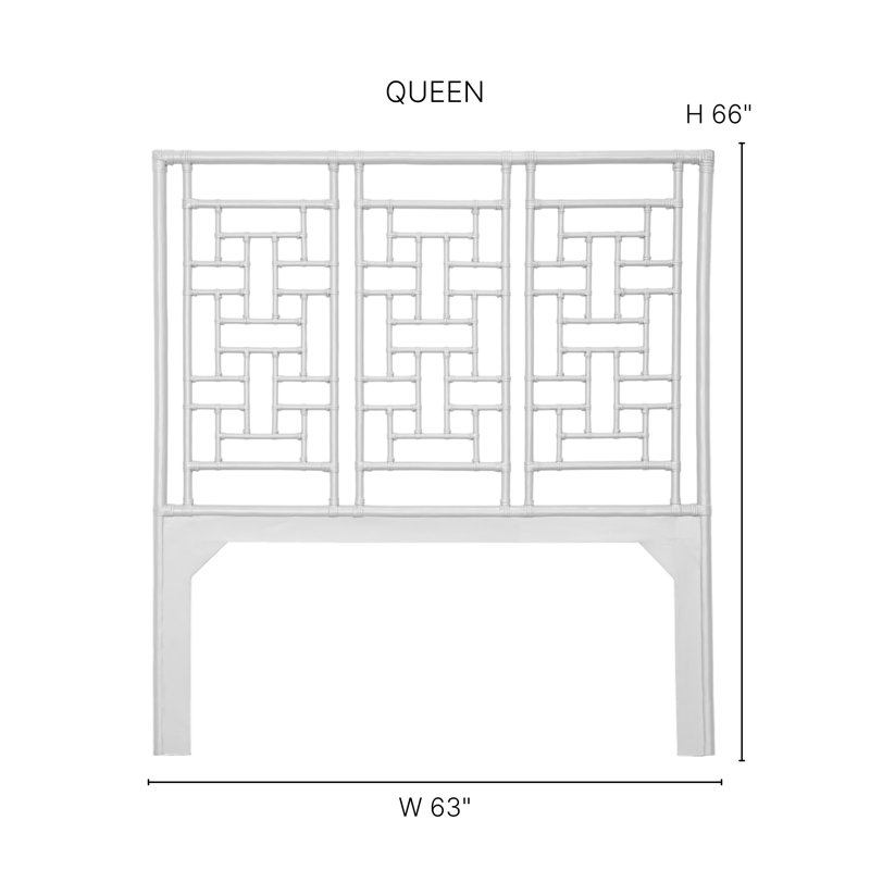 Ohana Wicker/Rattan Open-Frame Headboard, Queen, Natural