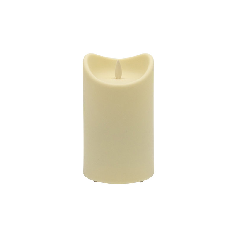 Weather Resistant LED Candle with Flickering Flame, 5" H x 3.5" W x 3.5" D