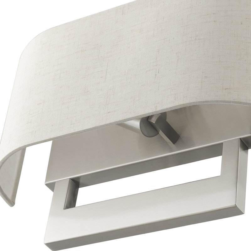 Applique murale en acier Rakhee, Nickel brossé, Beige, H 9,5 po x l 15 po x P 3,95 po