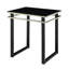 Ensemble de tables basses et tables de bout noires de 3 pièces avec plateau en verre trempé et cadre en métal